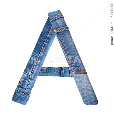Jeans alphabet on white letter A Jeans alphabet on white letter A 7444015
