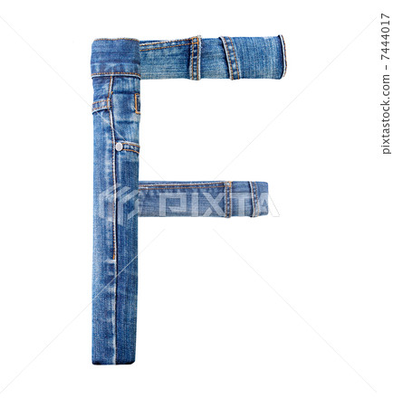 Jeans alphabet on white letter F Jeans alphabet on white letter F 7444017