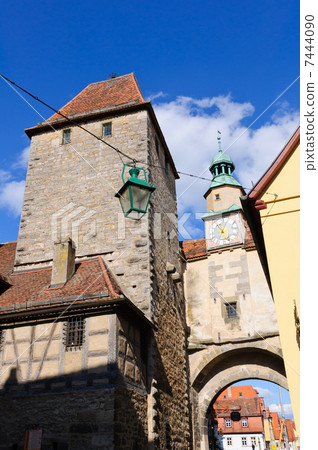 Rothenburg，德國馬薩諸塞塔的城市景觀 7444090