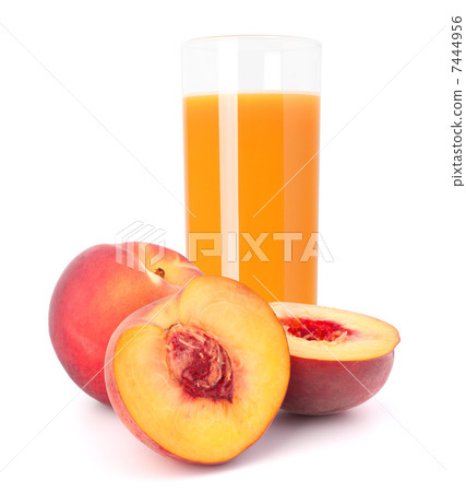 Peach fruit juice in glass Peach fruit juice in glass 7444956