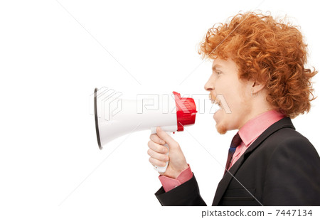 man with megaphone 7447134