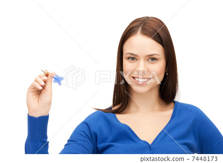 businesswoman with dart businesswoman with dart 7448173