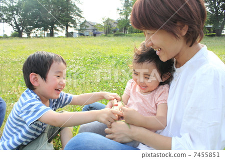 父母和孩子在公園玩耍 父母和孩子在公園玩耍 7455851