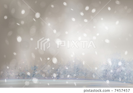 Vector of winter landscape, snowfall. 7457457