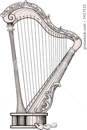 decorated harp decorated harp 7457535