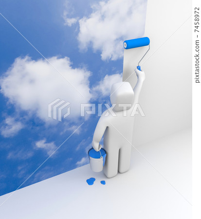 Person paint sky Person paint sky 7458972