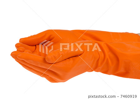 giving hands in orange gloves giving hands in orange gloves 7460919