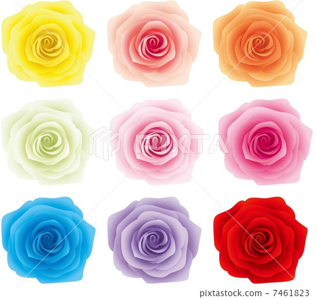 Rose 9 colors - Stock Illustration [7461823] - PIXTA