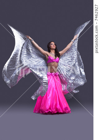 dancer performing oriental dance with wings dancer performing oriental dance with wings 7462927