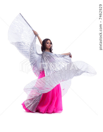 woman in oriental dance with wings isolated woman in oriental dance with wings isolated 7462929
