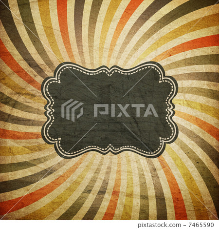 Grunge colorful rays background with vintage label for text. 7465590