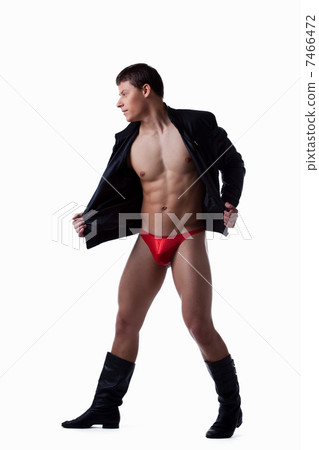 Young stripper in black jacket isolated Young stripper in black jacket isolated 7466472