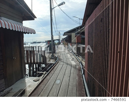 檳城島水上沉降和碼頭 7466591