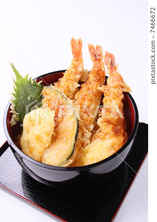 米飯和油炸魚碗 7466672