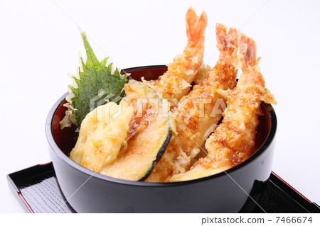 米飯和油炸魚碗 7466674