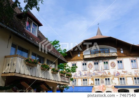 德國Oberammergau的街道 7467540