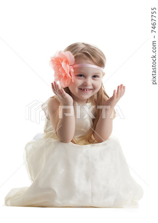 Funny little girl in long dress Funny little girl in long dress 7467755