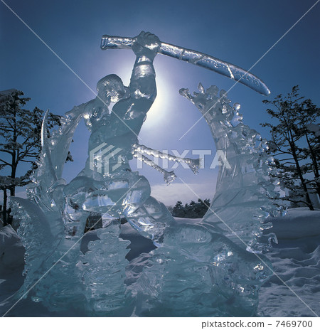 A ice sculpture of a Japanese hero A ice sculpture of a Japanese hero 7469700