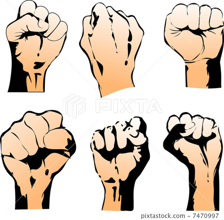Six Struggle Hand Symbols. Vector Illustration Six Struggle Hand Symbols. Vector Illustration 7470997