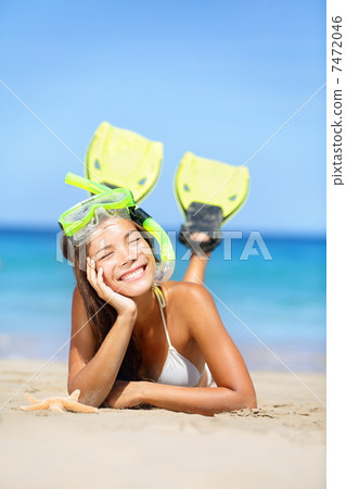 Woman on summer beach vacation holidays Woman on summer beach vacation holidays 7472046