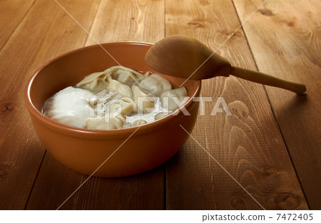 Traditional Russian food "pelmeni". Traditional Russian food "pelmeni". 7472405