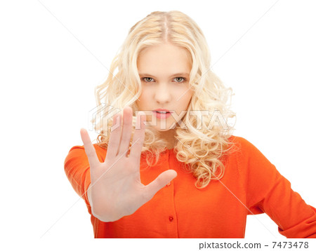 woman making stop gesture woman making stop gesture 7473478