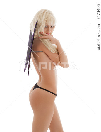 black lingerie angel girl 7473496