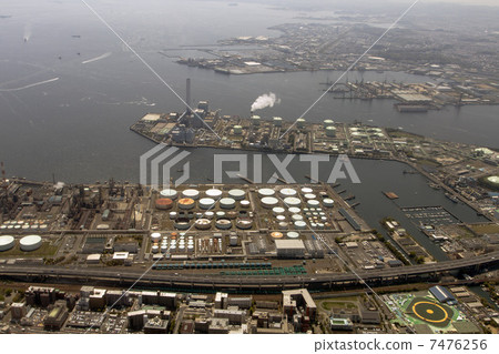 Aerial view of Keihin Industrial Zone of Negishi, Yokohama-shi 7476256