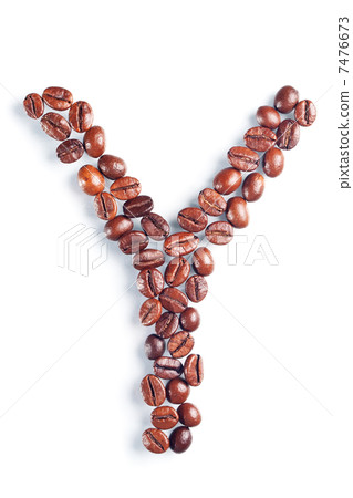 Letter Y from coffee beans 7476673