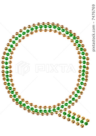 Letter 'Q' made of shiny beads 7476769