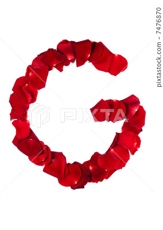Letter G made of roses petals 7476870