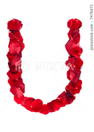 Letter U made of roses petals Letter U made of roses petals 7476871