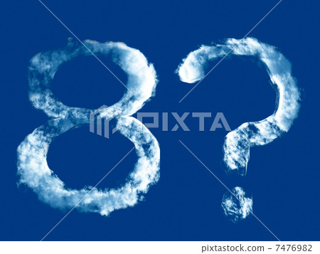 Digit '8' and question mark from clouds alphabet Digit '8' and question mark from clouds alphabet 7476982