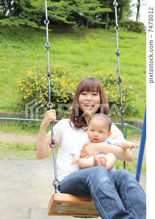 Parent And Child Swing Stock Photo