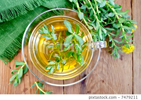 Herbal tea with Rhodiola rosea on the board Herbal tea with Rhodiola rosea on the board 7479211