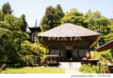 Shinshu Aoki Village National Treasury Shrine Triple Tower 7479319