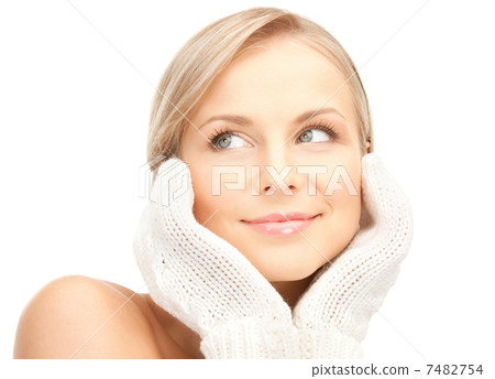 beautiful woman in mittens beautiful woman in mittens 7482754