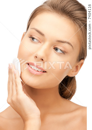 beautiful woman with cotton pad beautiful woman with cotton pad 7484116