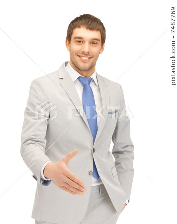 man with an open hand ready for handshake 7487769