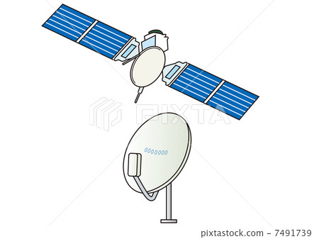 Satellite and antenna Satellite and antenna 7491739