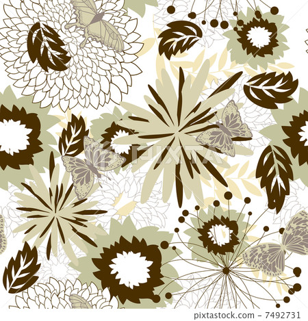seamless floral pattern - Stock Illustration [7492731] - PIXTA