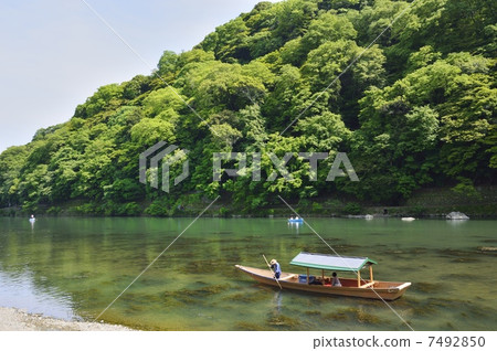 Arashiyama River descent tourist boat 7492850