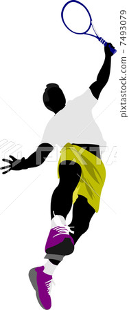 Tennis player. Colored Vector illustration for designers 7493079