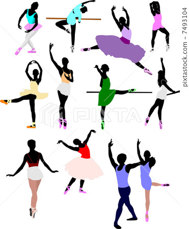 Ballet dancer in action. Vector illustration Ballet dancer in action. Vector illustration 7493104