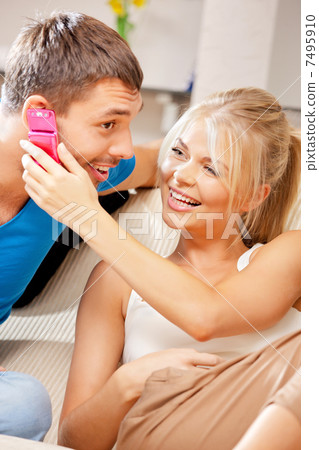 happy couple at home happy couple at home 7495910
