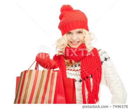 young girl with shopping bags young girl with shopping bags 7496376