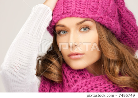 beautiful woman in winter hat beautiful woman in winter hat 7496749