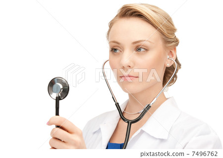 attractive female doctor with stethoscope attractive female doctor with stethoscope 7496762