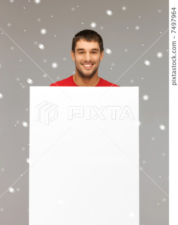 handsome man with big blank board handsome man with big blank board 7497964