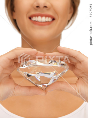 smiling woman with big diamond smiling woman with big diamond 7497965